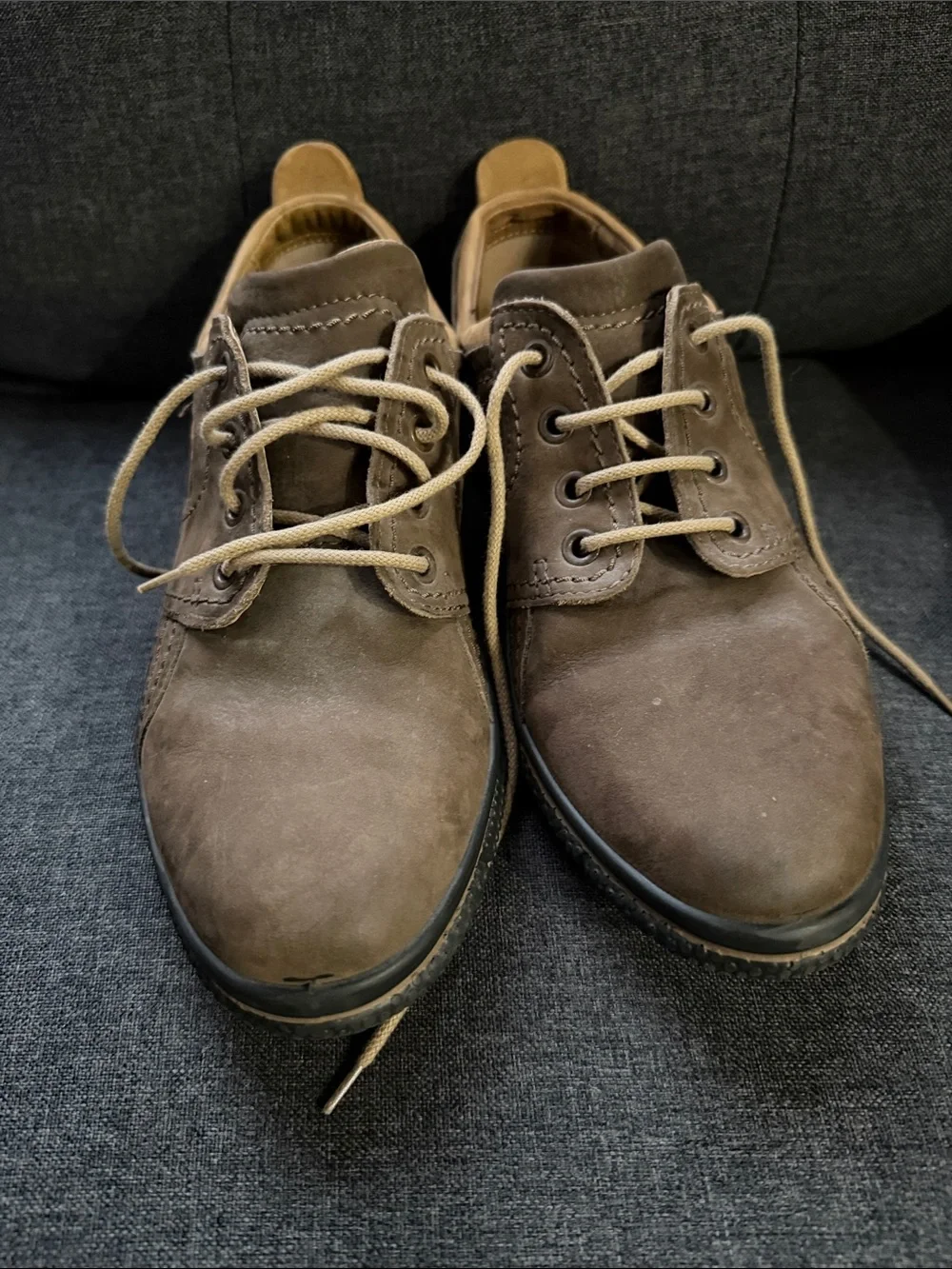 ECCO Brown Nubuck Leather Lace Up Arch Support Comfort Shoes EU 41